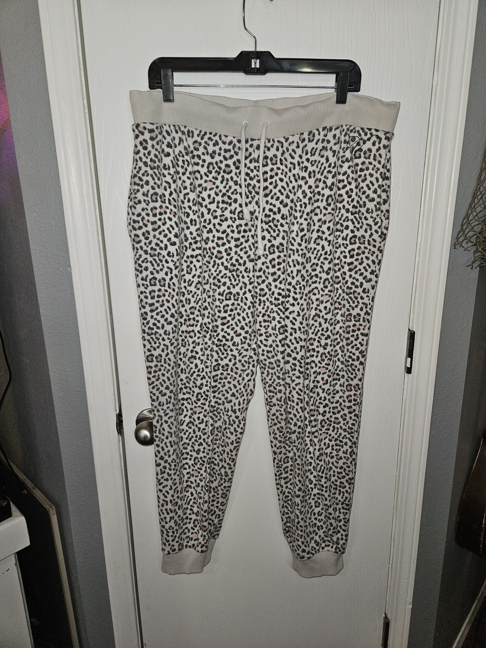 Victoria's Secret Beige and Black Leopard Print Joggers